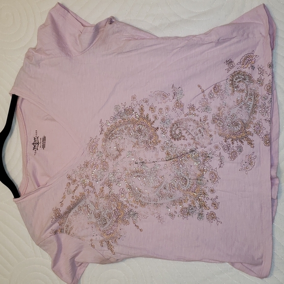 Pink Tommy Hilfiger printed short sleeve tee XL - Picture 1 of 3